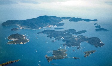 御所浦の島々の空撮